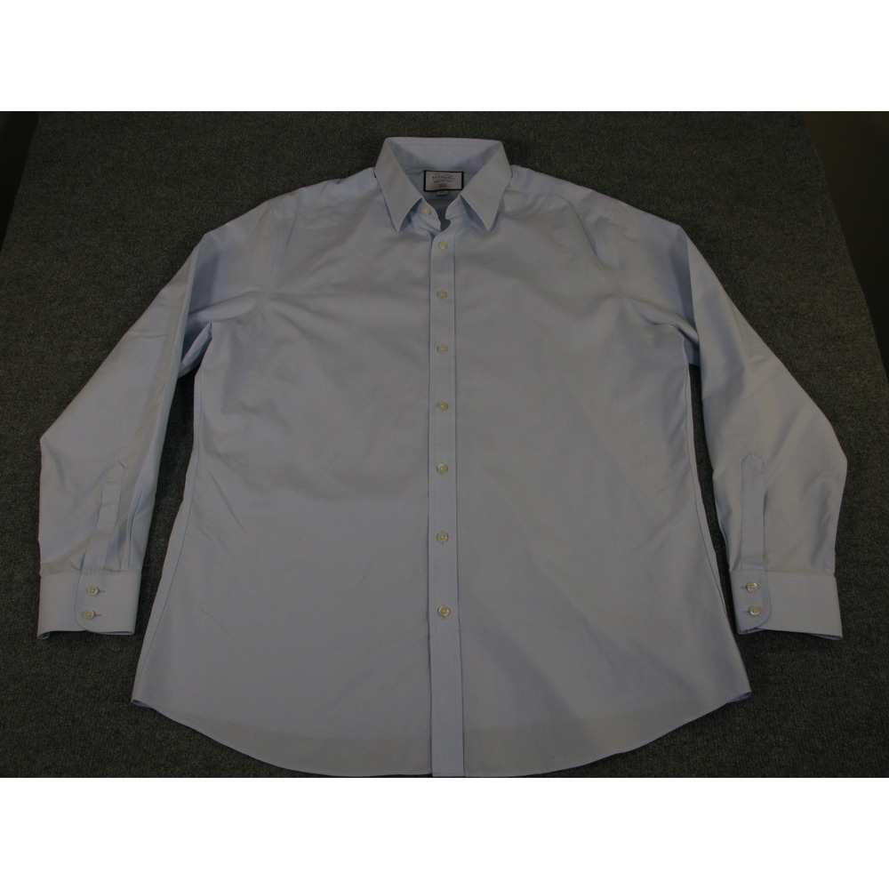 Charles Tyrwhitt Slim Fit Non-Iron Dress Shirt Blue 18/37 Monogram KPP 2282